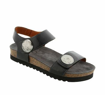 Birkenstock Luckie Læder Sandaler Dame Sort | DK 387HAP